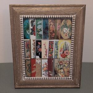 Vintage Floral Playing Cards Framed